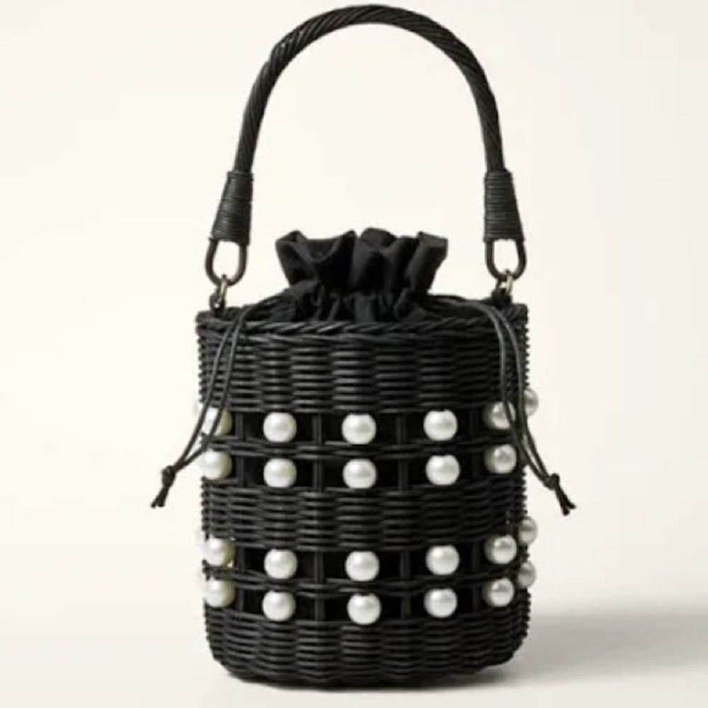 Kate Spade New York x Target Pearl Embellished Basket Bucket Bag w/Pearl Accents - Picture 3 of 12